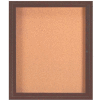 Aarco 1 Door Framed Enclosed Bulletin Board Bronzed Anod. - 30"W x 36"H