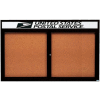 Aarco 2 Door Aluminum Framed Bulletin Board w/ Header Black Powder Coat - 60"W x 36"H