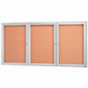 Aarco 3 Door Framed Illuminated Enclosed Bulletin Board - 72"W x 36"H