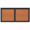 Aarco 2 Door Framed Enclosed Bulletin Board Bronzed Anod. - 72"W x 36"H