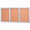 Aarco 3 Door Framed Illuminated Enclosed Bulletin Board - 96"W x 48"H