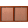 Aarco 2 Door Frame Wood Look, Oak Enclosed Bulletin Board - 60"W x 36"H