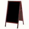 Aarco Solid Cherry Finish A-Frame Sidewalk Black Marker Board - 24"W x 42"H