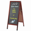 Aarco Solid Oak Wood w/ Cherry Finish A-Frame Sidewalk Black Chalkboard - 18"W x 42"H