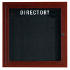 Aarco 1 Door Aluminum Frame Wood Look, Walnut Enclosed Letter Board - 36"W x 36"H