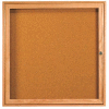 Aarco 1 Door Oak Enclosed Bulletin Board - 36"W x 36"H