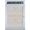 Aarco 1 Door Enclosed Aluminum Framed Bulletin Board w/ Header - 18"W x 24"H