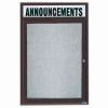 Aarco 1 Door Enclosed Alum Framed Bulletin Board w/ Header Bronze Anod. - 18"W x 24"H
