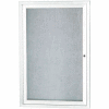 Aarco 1 Door Aluminum Framed Enclosed Bulletin Board White Powder Coat - 18"W x 24"H