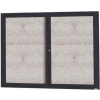Aarco 2 Door Aluminum Framed Enclosed Bulletin Board Black Powder Coat - 48"W x 36"H