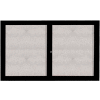 Aarco 2 Door Aluminum Framed Enclosed Bulletin Board Black Powder Coat - 60"W x 36"H