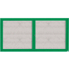 Aarco 2 Door Aluminum Framed Enclosed Bulletin Board Green Powder Coat - 72"W x 36"H