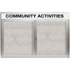 Aarco 2 Door Enclosed Alum Framed Bulletin Board w/ Header, Illuminated - 72"W x 48"H