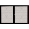Aarco 2 Door Alum Framed Illum Enclosed Bulletin Board Black Powder Coat - 72"W x 48"H
