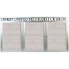 Aarco 3 Door Enclosed Alum Framed Bulletin Board w/ Header, Illuminated - 96"W x 48"H