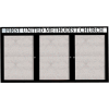 Aarco 3 Door Enclosed Alum Framed Bulletin Board w/ Header, Illum Black - 96"W x 48"H