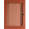 Aarco 1 Door Aluminum Frame Wood Look, Oak Enclosed Bulletin Board - 24"W x 36"H