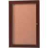 Aarco 1 Door Aluminum Frame Wood Look, Walnut Enclosed Bulletin Board - 36"W x 48"H