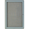 Aarco 1 Door Design Enclosed Bulletin Board Medium Grey - 24"W x 36"H