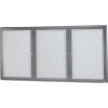 Aarco 3 Door Design Enclosed Bulletin Board Medium Grey - 72"W x 36"H