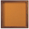 Aarco 1 Door Walnut Enclosed Bulletin Board - 36"W x 36"H