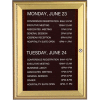 Aarco 1 Door Water Fall Style Letter Board Gold - 24"W x 36"H