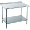 Table en acier inoxydable Advance Tabco 430, 24 x 30 », sous étagère, dosseret 1-1/2 », calibre 16