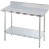 Table en acier inoxydable Advance Tabco 430, 36 x 30 », sous étagère, dosseret 5 », calibre 16