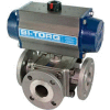 BI-TORQ 1" 3-Way T-Port SS # 150 bridé robinet à tournant sphérique W/Spring RET Pneum. actionneur
