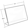 Azar Displays 112715 Horizontal Slanted L-Shaped Acrylic Sign Holder, 11" x 8.5"