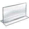 Azar Displays 152717 Horizontal Double Sided Stand Up Sign Holder, 11" x 7", Acrylic