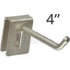 Azar Displays 300904 4" Deep Heavy Duty Hooks, 4-Pack, Satin Nickel