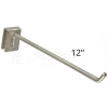 Azar Displays 300912 12" Deep Heavy Duty Hooks, 4-Pack, Satin Nickel