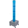 Azar Displays 700224-BLU 48" Pegboard Rolling Floor Display, 4-Sided, Blue Translucent ,1 Piece