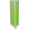 Azar Displays 700451-GRE Three-Sided Spinning Pegboard W/ Wheels, 16" x 60", Green Opaque ,1 Piece