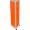 Azar Displays 700451-ORG Three-Sided Spinning Pegboard W/ Wheels, 16" x 60", Orange Opaque ,1 Piece