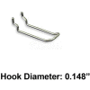 Azar Displays 701130 3" Safety Loop Hook, Galvanized