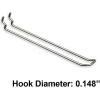 Azar Displays 701180 8" Safety Metal Loop Hook, Galvanized