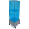 Azar Displays 701415-BLU Interlocking Pegboard Countertop Display W/ Wheels, 14" x 40", Blue
