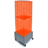 Azar Displays 701415-ORG Interlocking Pegboard Countertop Display W/ Wheels, 14" x 40", Orange