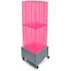 Azar Displays 701415-PNK Interlocking Pegboard Countertop Display W/ Wheels, 14" x 40", Pink