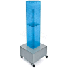 Azar Displays 703386-BLU 4-Sided Interlocking Pegboard Display W/ Wheels, 8" x 40", Blue Opaque