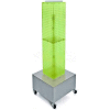 Azar Displays 703386-GRE 4-Sided Interlocking Pegboard Display W/ Wheels, 8" x 40", Green Opaque