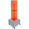 Azar Displays 703386-ORG 4-Sided Interlocking Pegboard Display W/ Wheels, 8" x 40", Orange Opaque