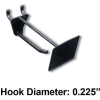 Azar Displays 800012-BLK 2" Opaque Plastic Pegboard Scan Hook, Black