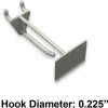 Azar Displays 800012-WHT 2" Opaque Plastic Pegboard Scan Hook, White