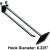 Azar Displays 800018-BLK 8" Opaque Plastic Pegboard Scan Hook, Black