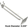 Azar Displays 800018-WHT 8" Opaque Plastic Pegboard Scan Hook, White