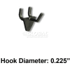 Azar Displays 800071-BLK 1" Opaque Plastic Hook, Black