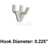 Azar Displays 800071-WHT 1" Opaque Plastic Hook, Clear